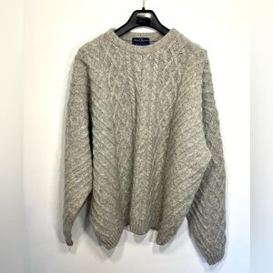 Paul James England 100% wool fisherman knit sweater, chunky, XL